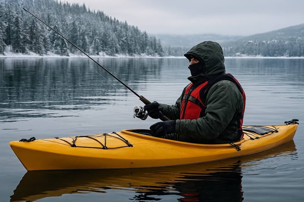 Kayak Fishing in Winter