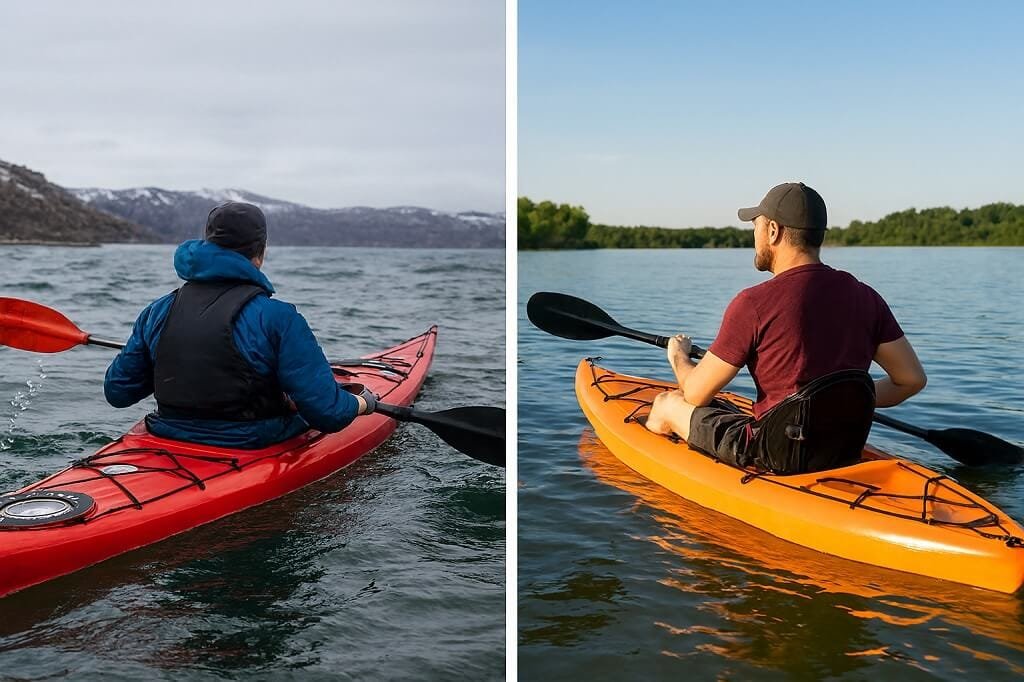 Sit-in vs sit-on-top kayaks in different environments