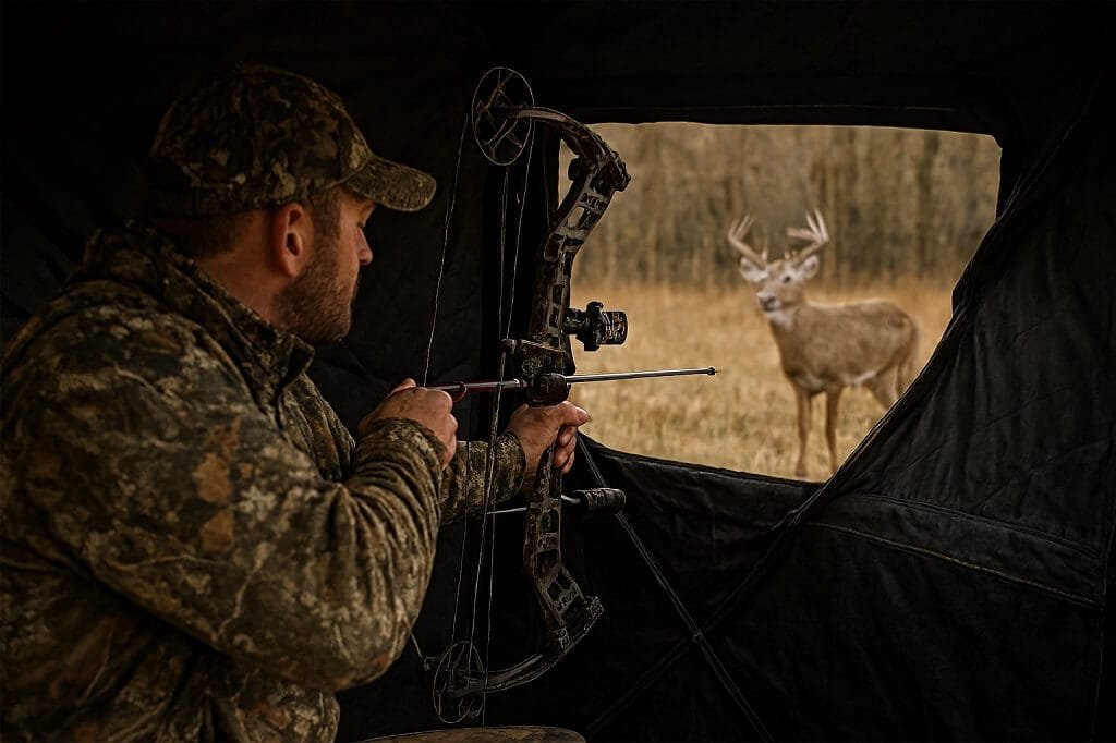 Beginner whitetail deer hunting from a ground blind